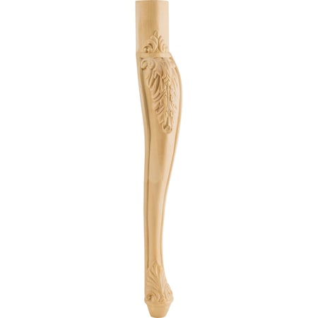 Hardware Resources 2-1/2" Wx2-1/2"Dx31"H Rubberwood Acanthus Cabriole Leg LEGB-1RW